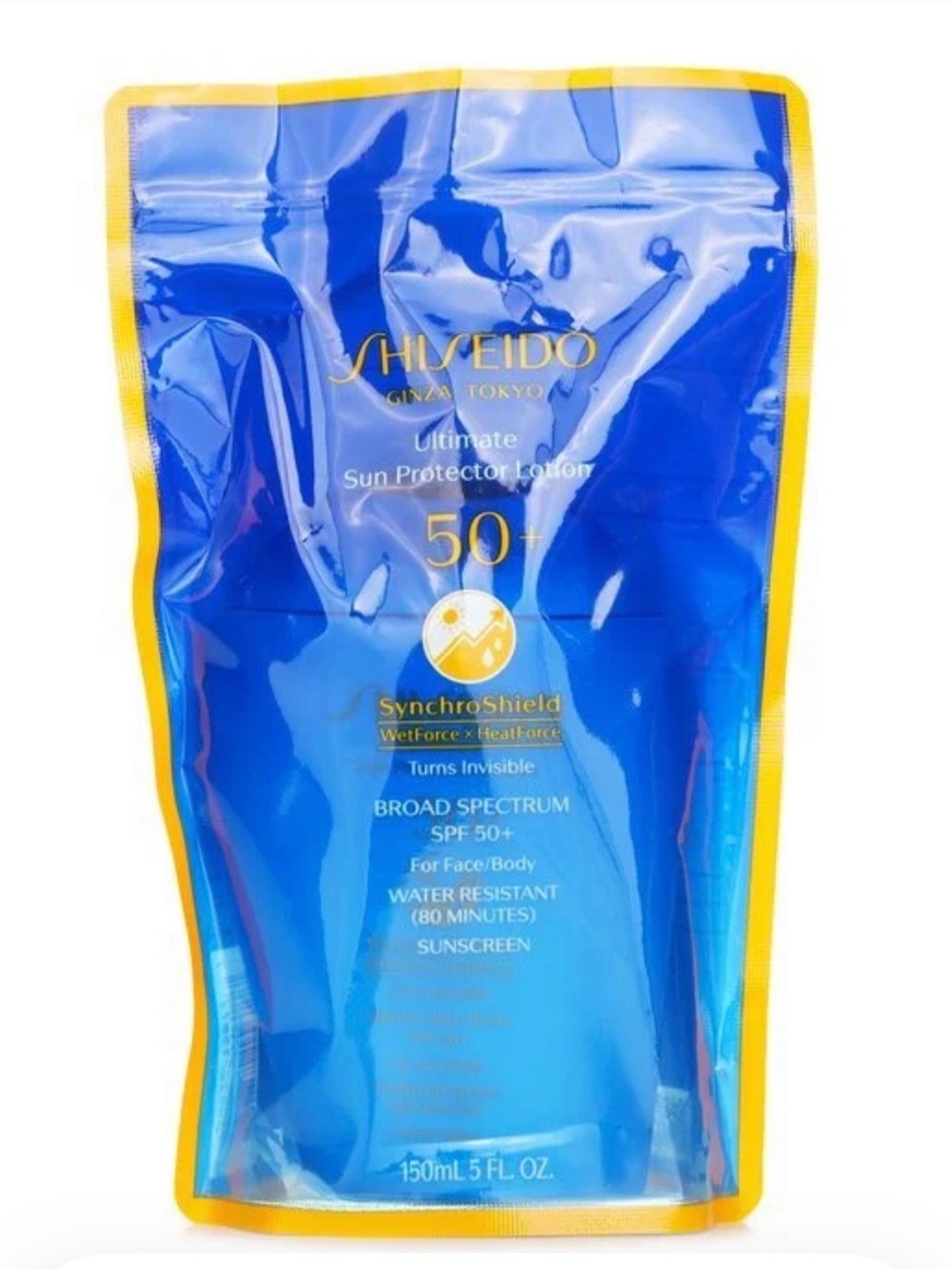 Shiseido Blue and Yellow Ultimate Sun Protector Lotion SPF 50+ Refill Pouch